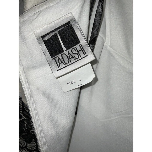 Tadashi Shoji Women’s Dress 100% Silk Layered Maxi Tiered Gown Black Cream Sz 8 - Picture 6 of 12